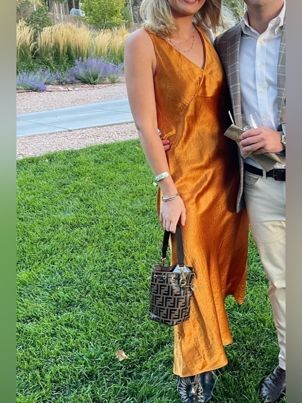 Vince Orange Slip Dress Size Small